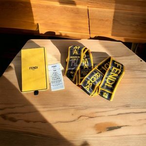 Fendi silk twilly scarf bag yellow